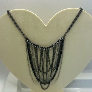 American Eagle 🦅 Gunmetal Rhinestone Chain Necklace